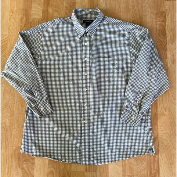 Brooks Brothers Plaid Men's Button Down Shirt Size XXL Green/White Long Sleeve - Picture 2 of 10